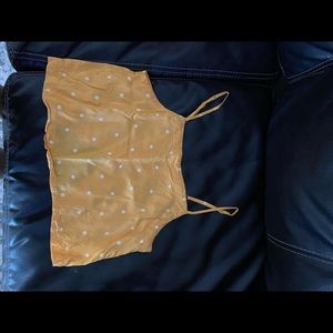 Yellow polka dot cropped top